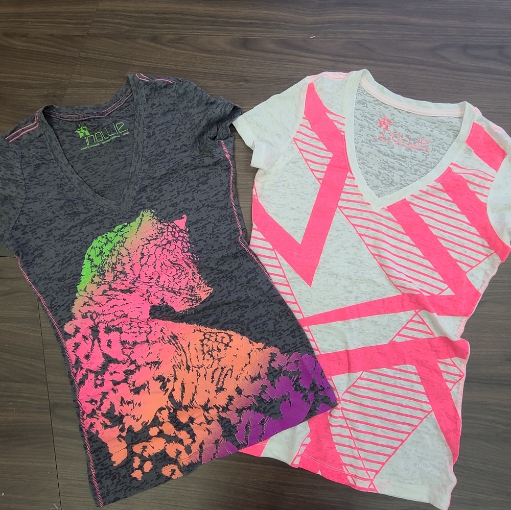Nollie v-neck cotton  screen t shirts(for 2 piece)